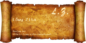 Lőwy Zita névjegykártya